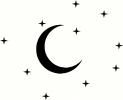 Moon With Stars vinyl decal