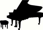 Piano Silhouette vinyl decal