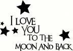 The Moon and Back with Stars vinyl decal