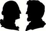 Washington & Lincoln Profile vinyl decal