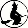 Witch on Broom vinyl decal