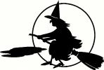 Witch with Moon vinyl decal