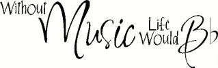 Without Music vinyl decal