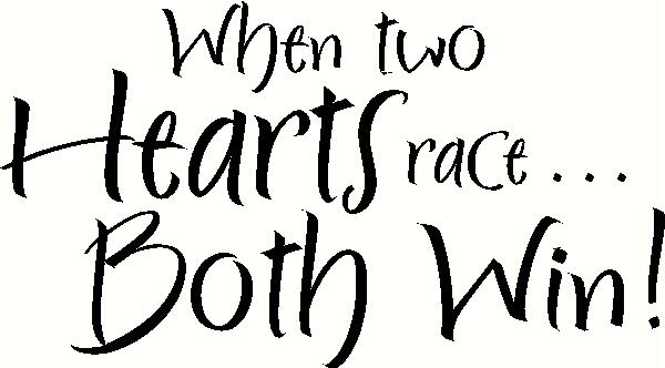 Two Hearts Race vinyl decal