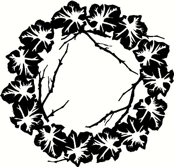 Wreath with Branches vinyl decal